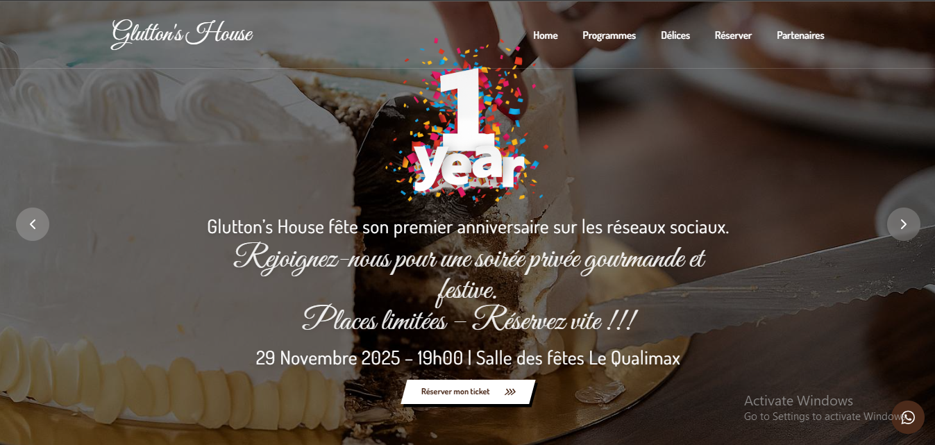 Glutton’s House – Event & Ticket Showcase