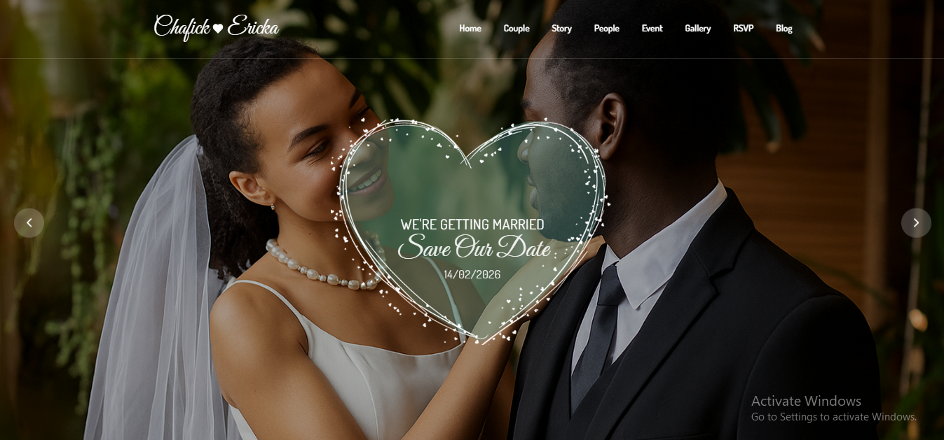 Wedding Landing Page – Chafick & Ericka